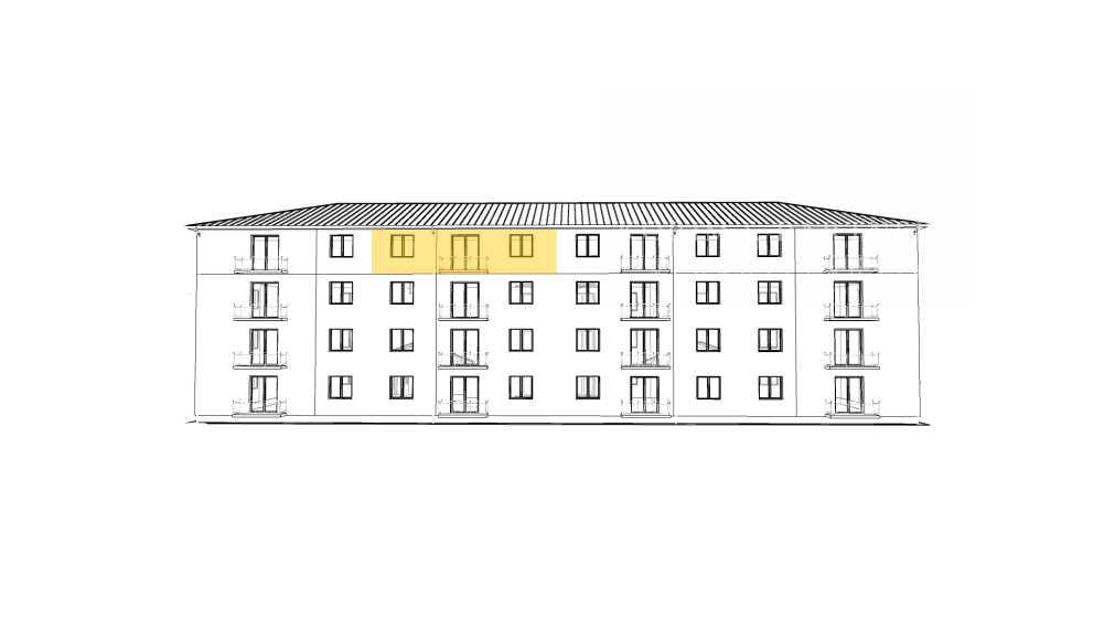 3 izbový byt  (71 m²) A402 na III. poschodí v NOVOSTAVBE, Kolárovo