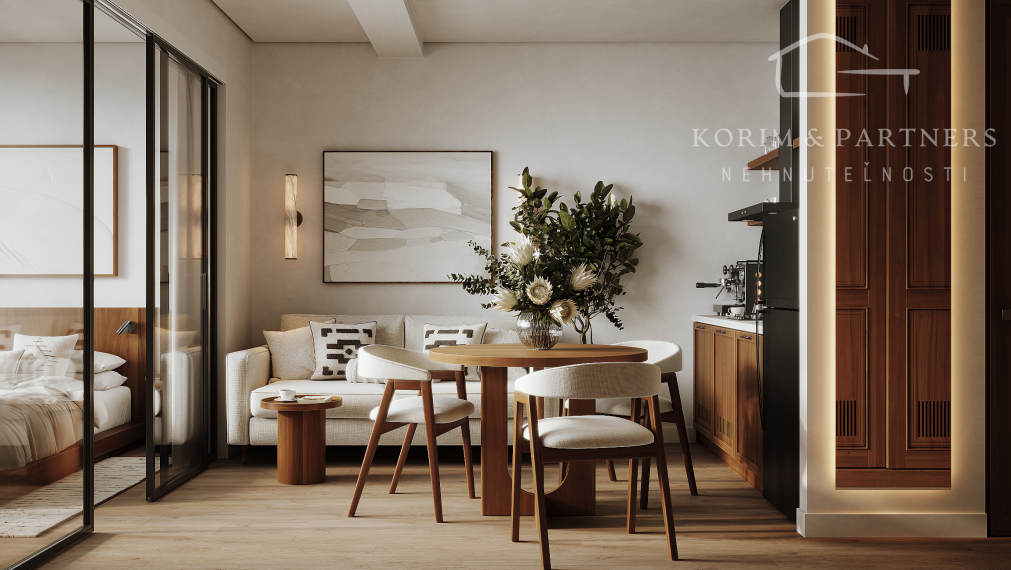 2 izbový apartmán s rozlohou s terasou na streche od 34,9 + 29,7 m² do 36,6  +  29,7m²