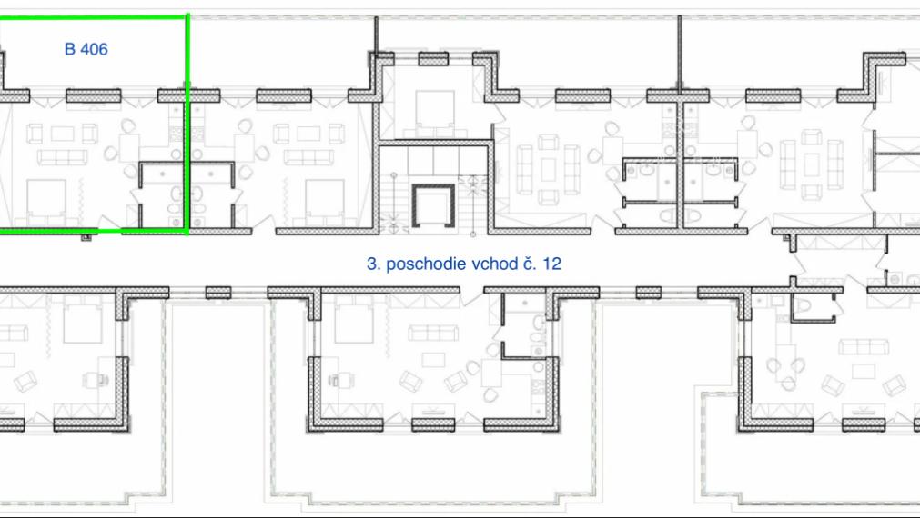 1-izbový byt s veľkou terasou (B406) v novostavbe Danubia Residence