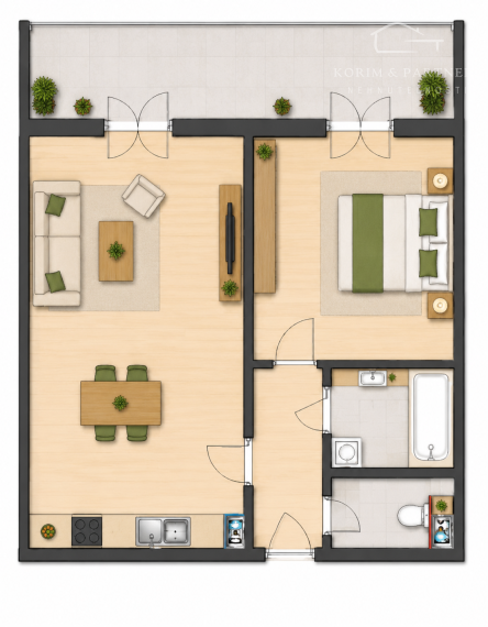 2-izbový byt s 60 m² predzáhradkou v Danubia Residence