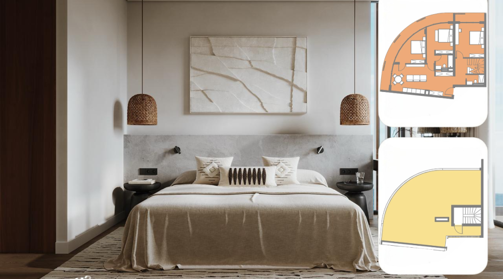 4 izbový  luxusný apartmán s rozlohou 121,9 m² a strešnou terasou 88,78m²