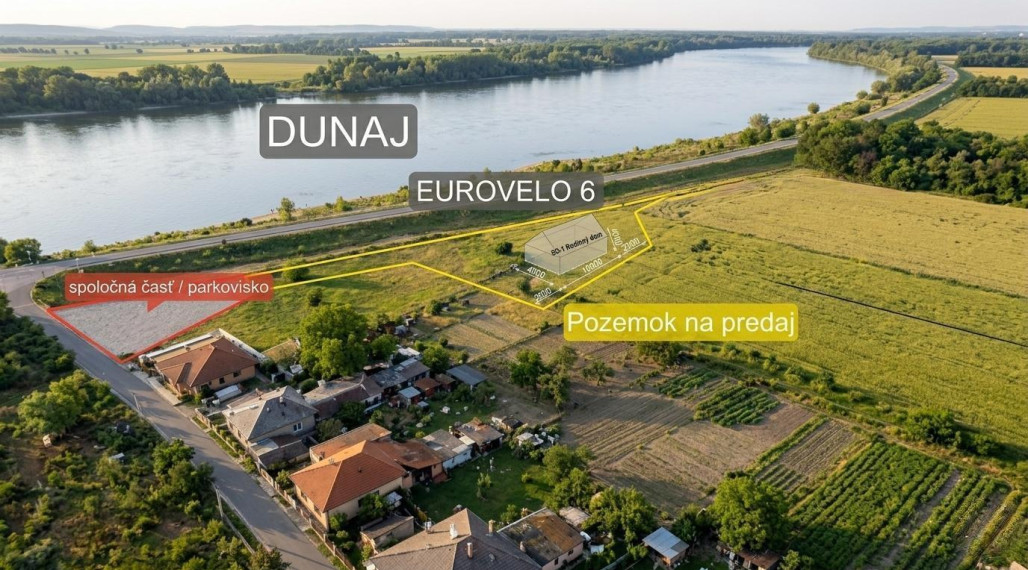 Pozemok piamo pri Dunaji, Kravany nad Dunajom