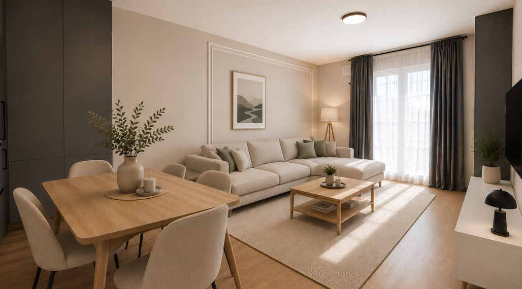 Moderný 2 izbový byt s veľkým balkónom a množstvom denného svetla,  Danubia Residence