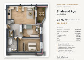 3-izbový byt s lodžiou, 3. poschodie – White Square Komárno - fotografia 1