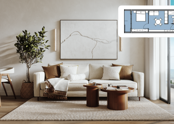 2 izbový apartmán s rozlohou  od 34,74 m² do 37,62 m²