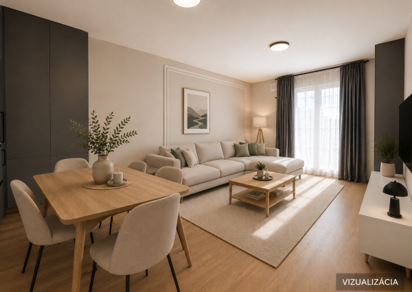 Moderný 2 izbový byt s veľkým balkónom a množstvom denného svetla,  Danubia Residence