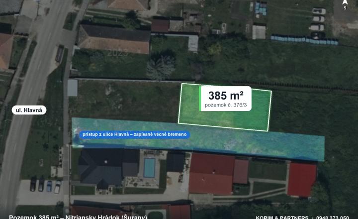 Pozemok 385 m² v zastavanom území – Nitriansky Hrádok - fotografia 1