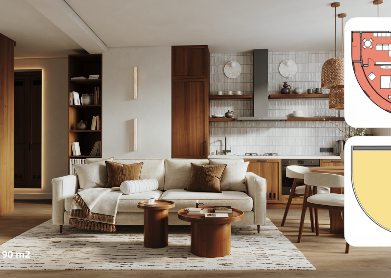 3 izbový apartmán so strešnou terasou s rozlohou 94,81 m² + 72,48 m²